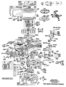 Cyl, Sump, Piston,oil Fill Diagram and Parts List for 171702-0016-XX  Briggs and Stratton Engine